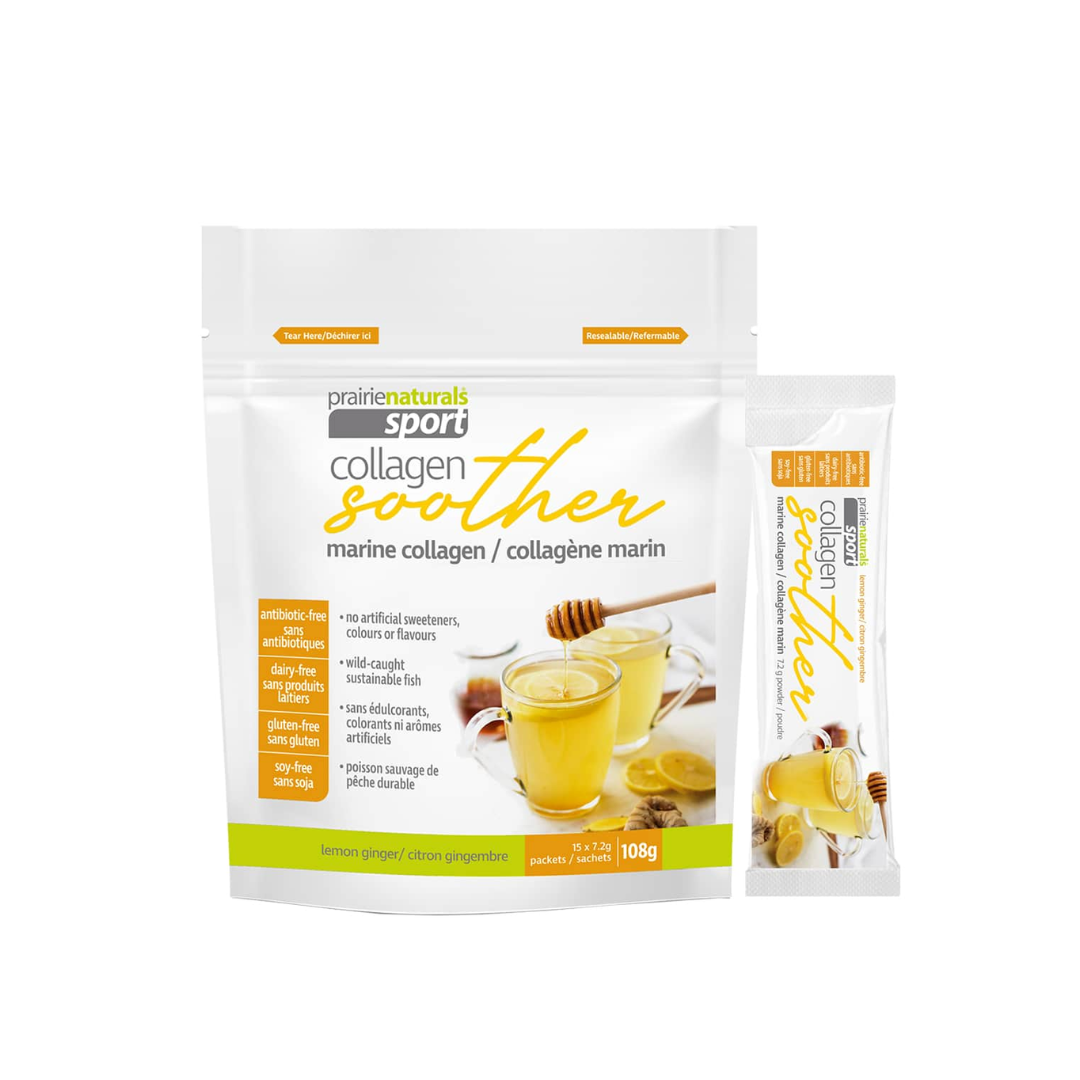 Prairie Naturals Collagen Soother Lemon Ginger 15 Sachets