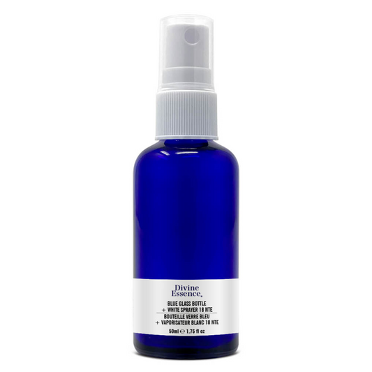 Divine Essence Blue Glass Bottle Sprayer 50ml