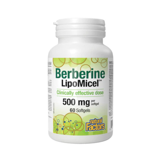 Natural Factors Berberine LipoMicel 500mg 60 Softgels