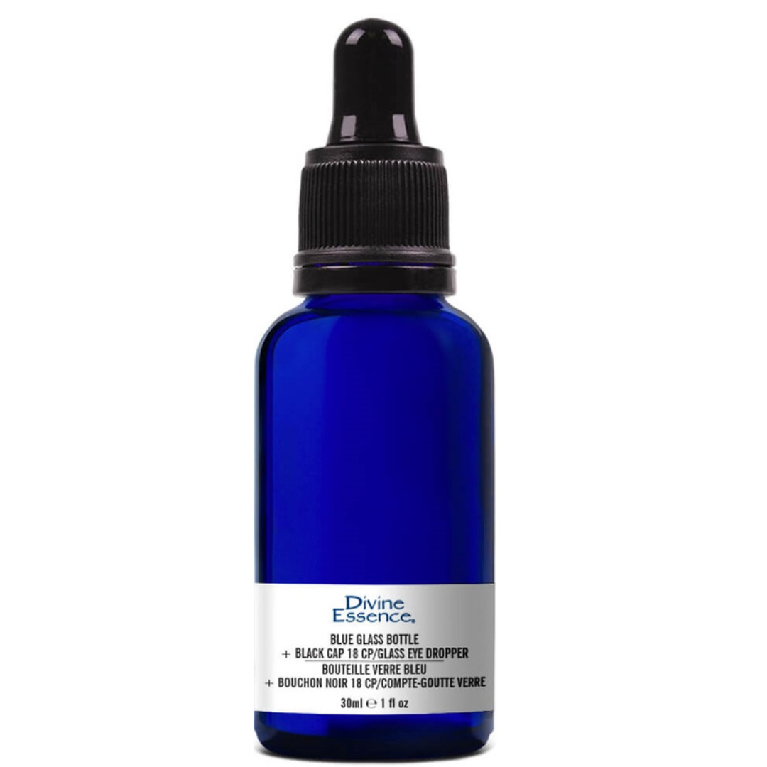 Divine Essence Blue Glass Bottle + Dropper 30ml