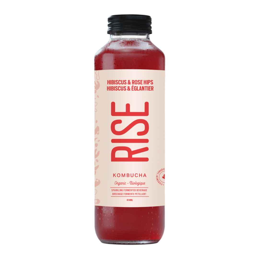 Rise Kombucha Hibiscus & Rose 414ml Refrigerated