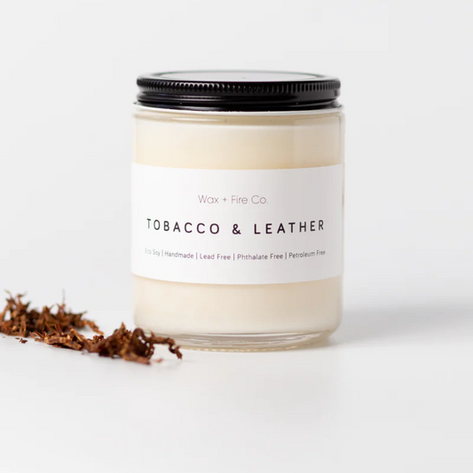 Wax + Fire Co. Tobacco & Leather Candle 228g