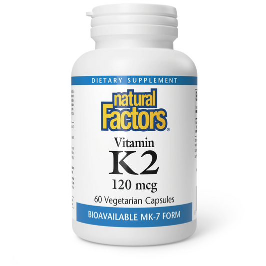 Natural Factors Vitamin K2  120 mcg  60 Vegetarian Capsules
