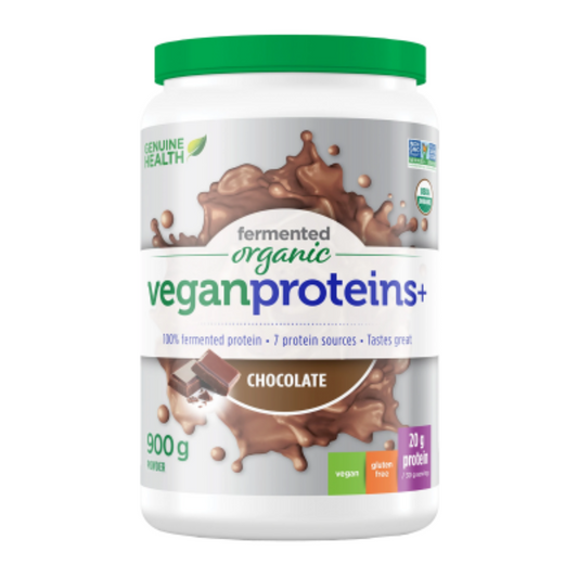 Genuine Health Fermented Organic Vegan Protein- Chocolate 900g