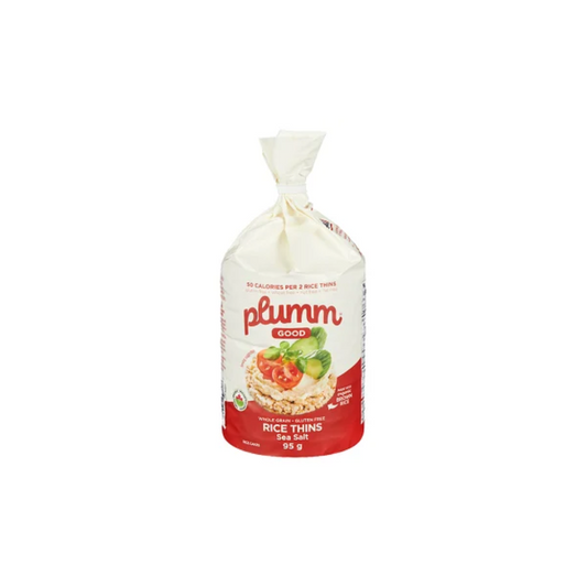 Plumm Good Organic Brown Rice Cake Thins Sea Salt 95G