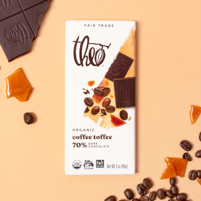 Theo Coffee Toffee 70% Dark Chocolate 85g