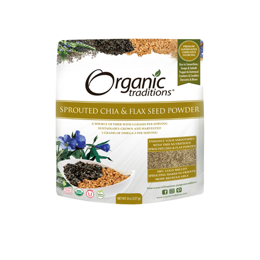 Organic Traditions Sprouted Chia & Flaxseed Powder 454G