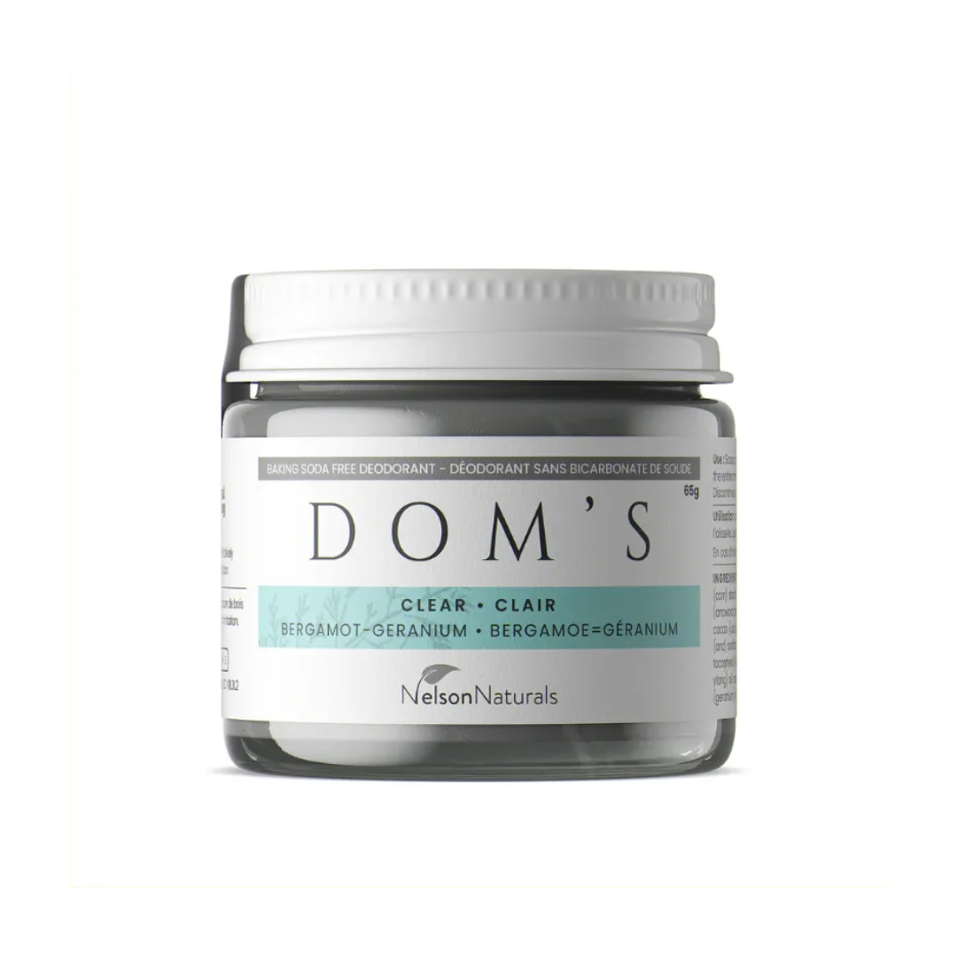 Dom's Deodorant Clear Bergamot Geranium 65g