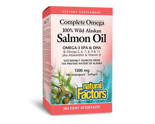 Natural Factors 100% Wild Alaskan Salmon Oil 180 Softgels