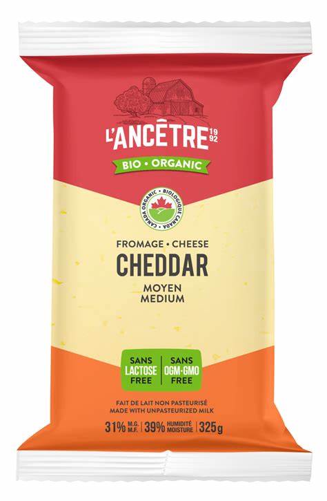 L'Ancetre Organic Medium Cheddar 325g