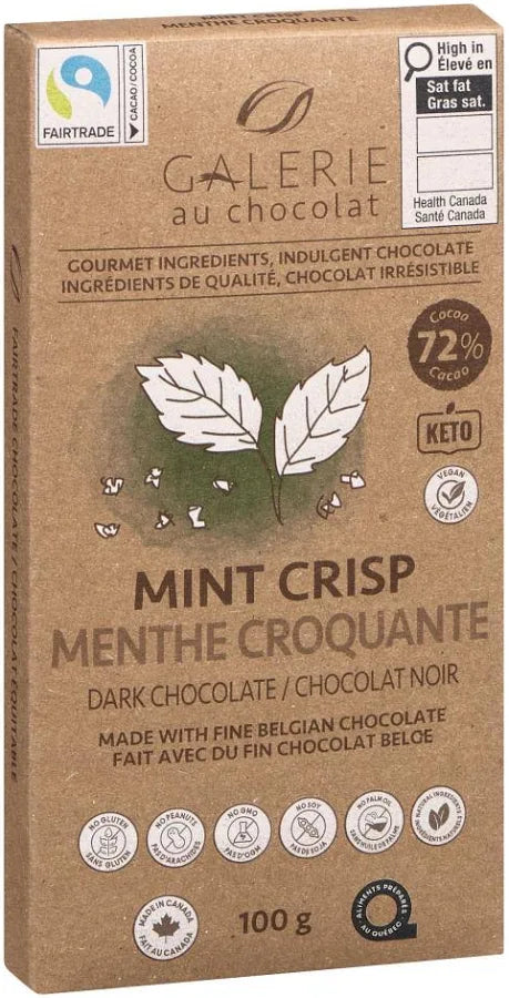 Galerie Mint Crisp Dark Chocolate Bar 100g