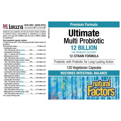 Natural Factors Ultimate Multi Probiotic 12 Billion 120 Veggie Caps