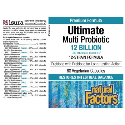 Natural Factors Ultimate Multi Probiotic 12 Billion 60 Veggie Caps