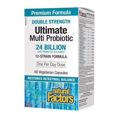 Natural Factors Ultimate Multi Probiotic Double Strength 24 Billion 60 Veggie Caps