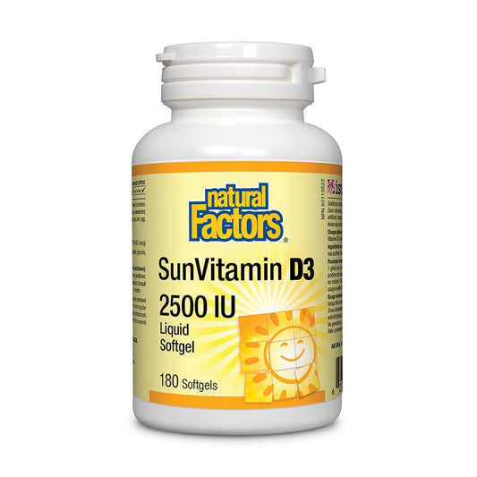 Natural Factors SunVitamin D3 2500 IU 180 Softgels