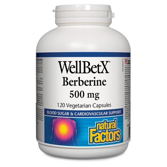 Natural Factors WellBetX Berberine  500 mg 120 Vegetarian Capsules