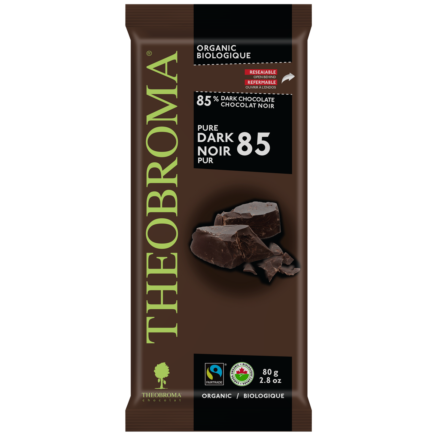 Theobroma 85% Organic Dark Chocolate Bar 80g