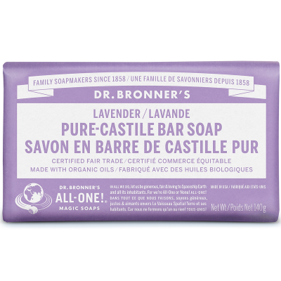 Dr. Bronner's Lavender Pure Castile Bar Soap 140g