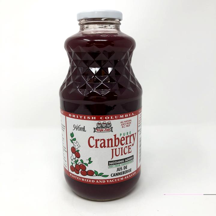 Triple Jim's Pure Cranberry Juice 946ml