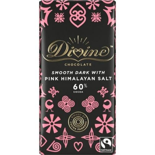 Divine Dark Chocolate with Pink Himalayan Salt 60% 85g Bar