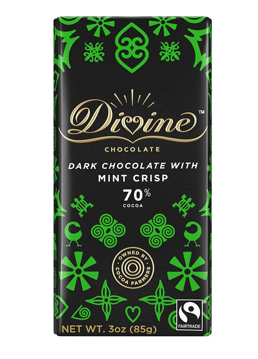 Divine Dark Chocolate with Mint 70% 85g Bar