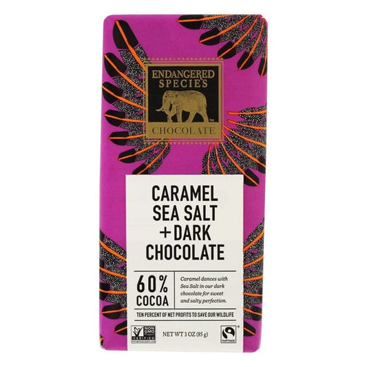 Endangered Species Dark Chocolate with Caramel & Sea Salt Bar 85