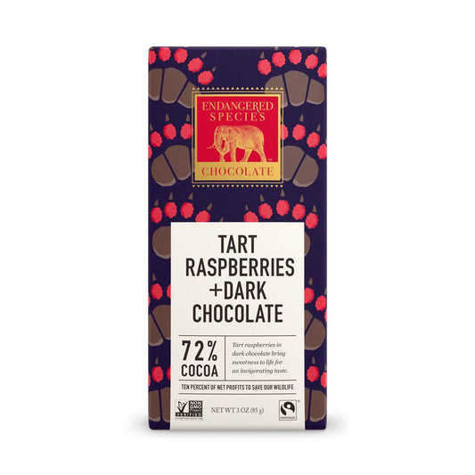 Endangered Species Dark Chocolate with Raspberries Bar 85g