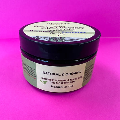 Theresa's Naturals Whipped Shea & Coconut Body Butter Rosemary & Lavender 113g