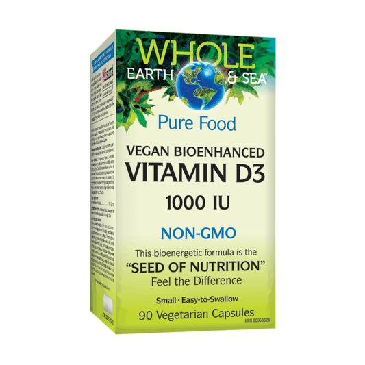Whole Earth & Sea® Vegan Bioenhanced Vitamin D3  1000 IU 90 Veg Capsules
