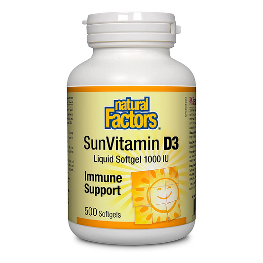 Natural Factors SunVitamin D3  1000 IU  500 Softgels