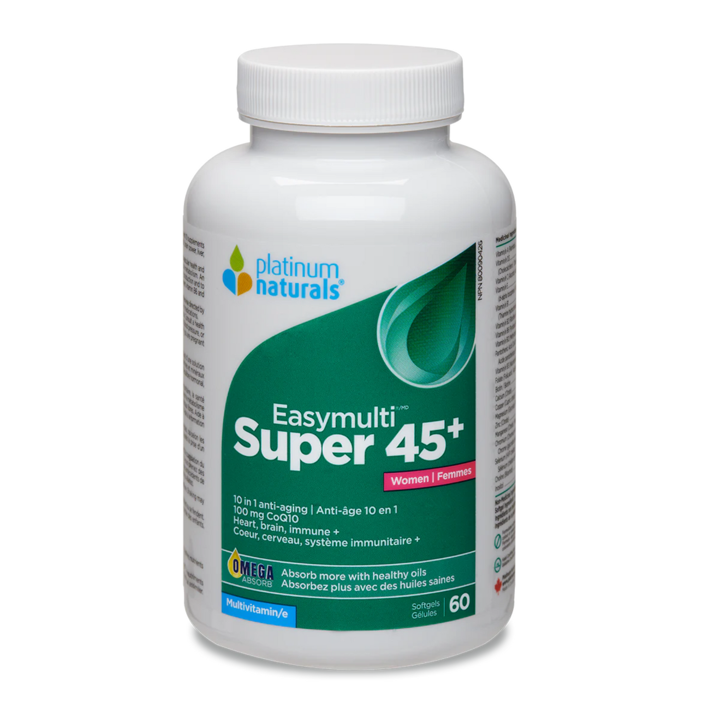 Platinum Naturals Super Easymulti 45+ for Women 60 Softgels