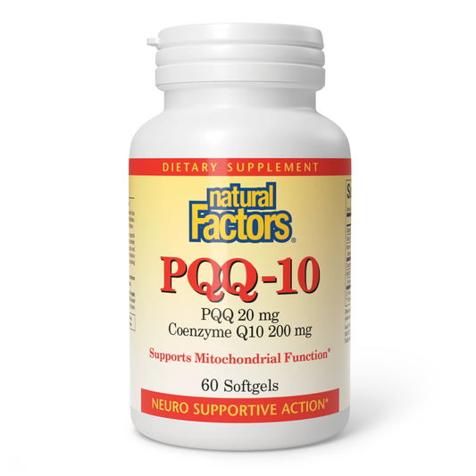 Natural Factors PQQ-10 PQQ 20 mg CoenzymeQ10 200mg 60Softgels