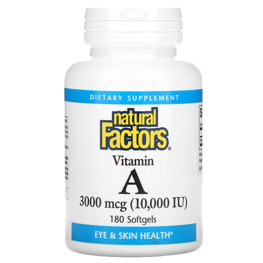 Natural Factors Vitamin A  10,000 IU  90 Softgels