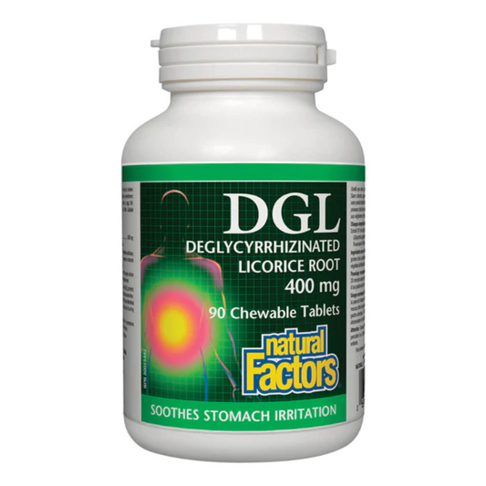 Natural Factors DGL Deglycyrrhizinated Licorice Root 90 Chewable Tablets