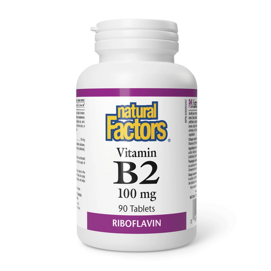 Natural Factors Vitamin B2  100 mg  90 Tablets