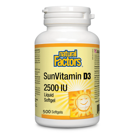 Natural Factors SunVitamin D3 2500 IU 500 Softgels