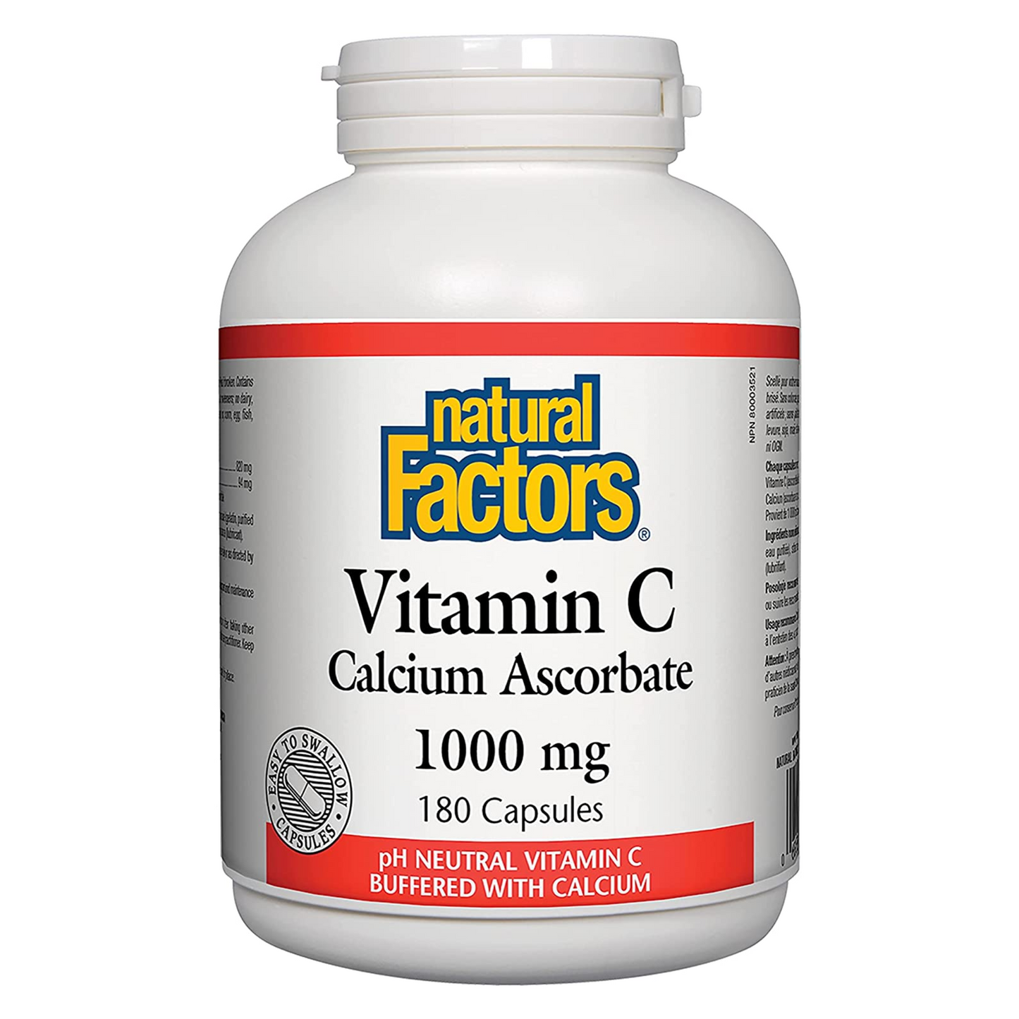 Natural Factors Vitamin C Calcium Ascorbate 1000 mg 180 Capsules