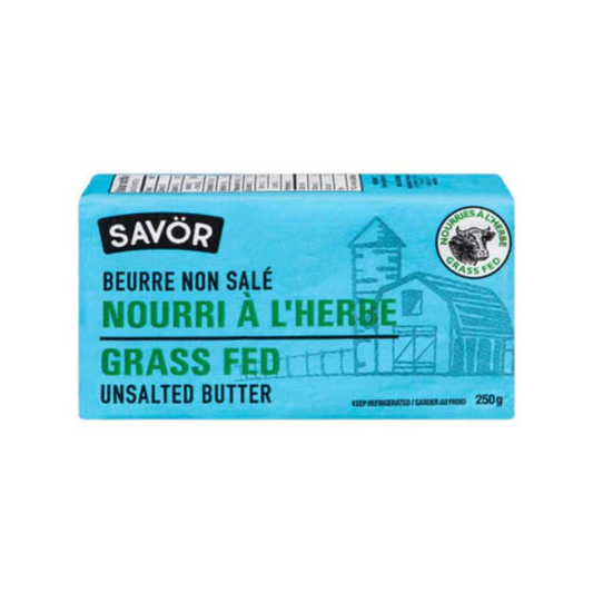 Savor Grass Fed Butter Unsalted 250g Frozen