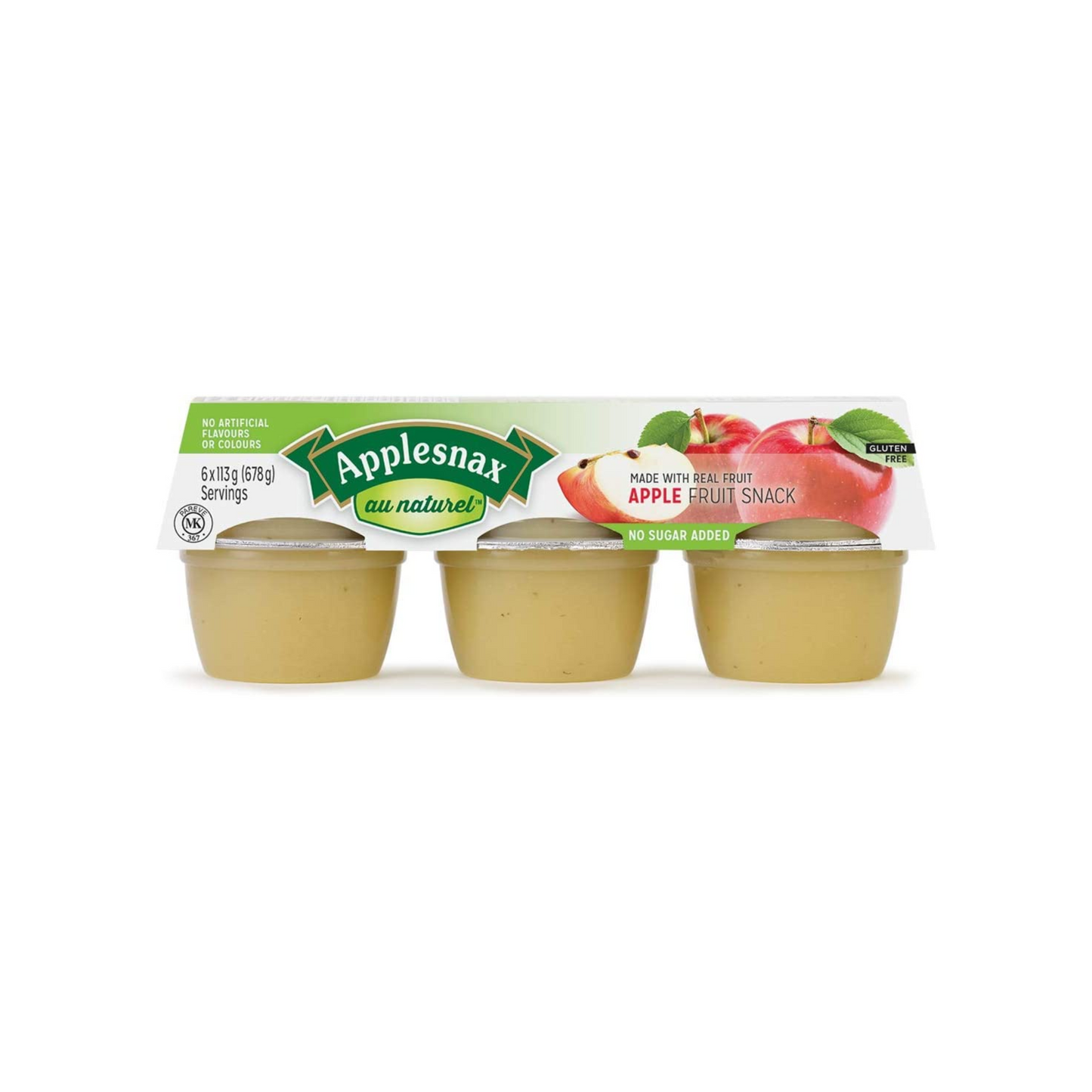 Applesnax Apple Sauce (No Sugar Added) 6 Pack