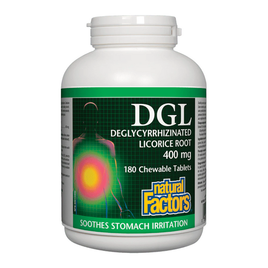 Natural Factors DGL  Deglycyrrhizinated Licorice Root 180 Chewable Tablets