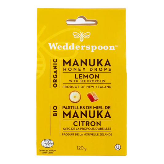 Wedderspoon Org Manuka Honey Drops Lemon