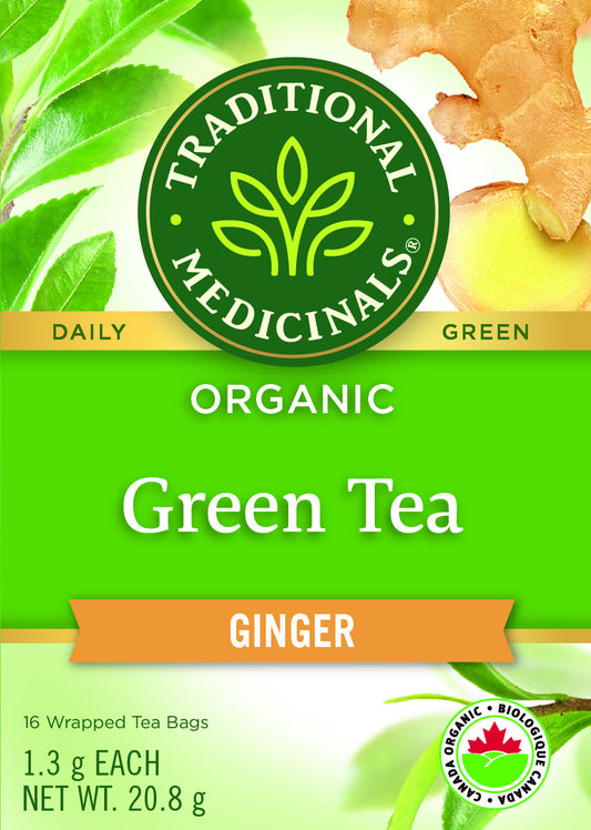 Traditional Medicinals Organic Green Tea Ginger 16 Tea Bags