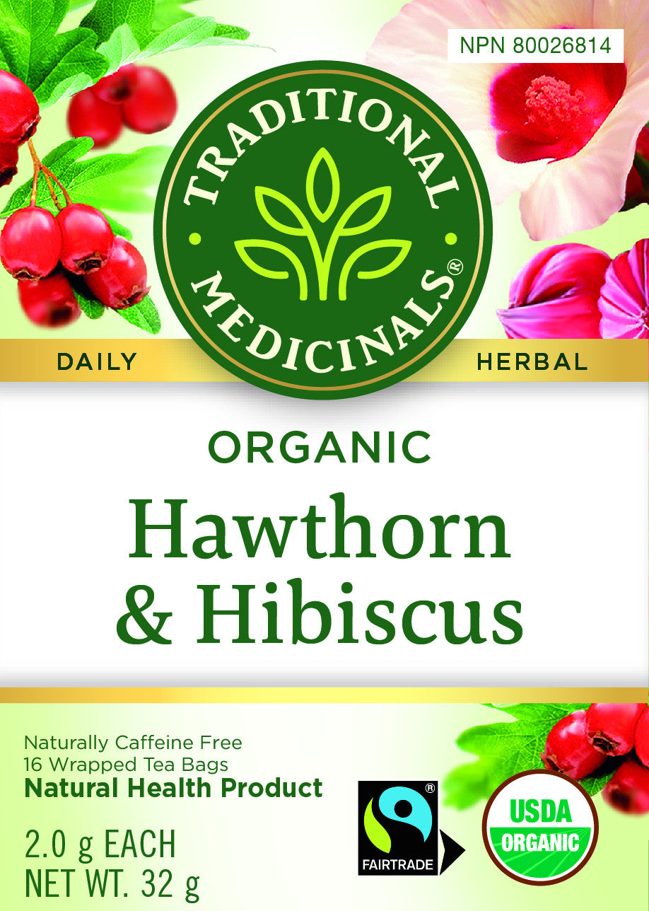 Traditional Medicinals Organic Hawthorn With Hibiscus 16 Tea Bags
