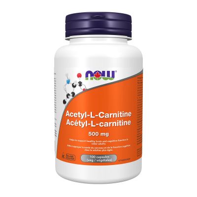 Now Acetyl-L-Carnitine 500mg 100 Veg Capsules