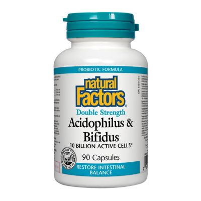 Natural Factors Acidophilus & Bifidus 10 Billion 90 Capsules