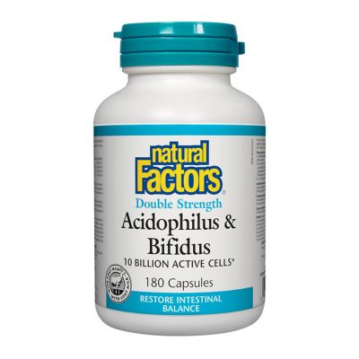 Natural Factors Acidophilus & Bifidus 10 Billion 180 Capsules
