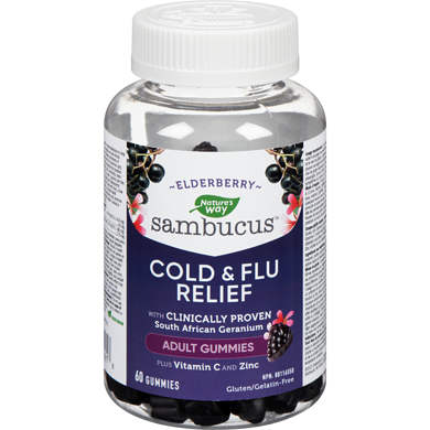 Nature's Way Elderberry Sambucus Cold & Flu 60 Gummies