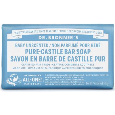 Dr. Bronner's Baby Unscented Pure-Castile Bar Soap 140g