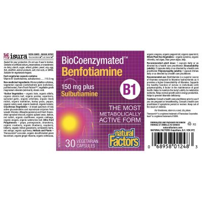 Natural Factors B1 Benfotiamine 30 Capsules