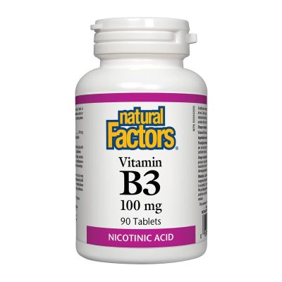 Natural Factors Vitamin B3 Nicotinic Acid 100mg 90 Tablets